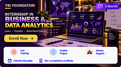 1 Month Business and Data Analytics Internship with Certificate